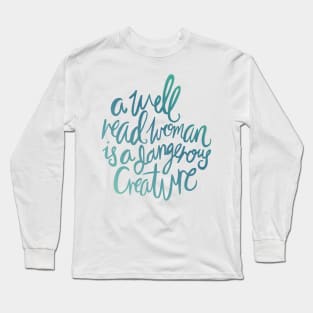 Well Read Woman Blue Long Sleeve T-Shirt